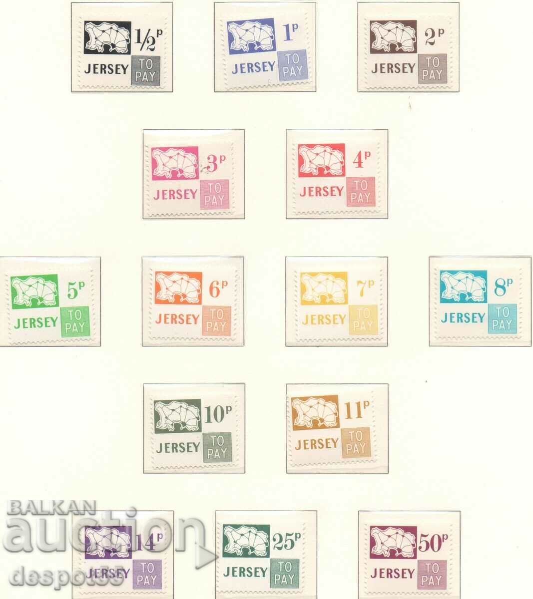 1971. Jersey. Tax Postage Stamps - Map of Jersey.