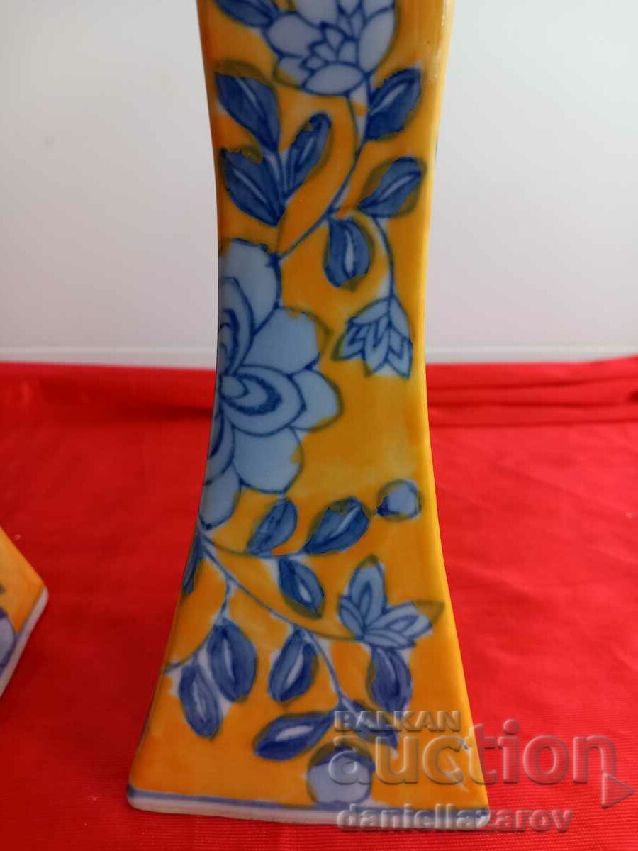 Unique Old Painted Porcelain Candlesticks with price 55.00 BGN | € 28.12 Unique Old Painted Porcelain Candlesticks with price 55.00 BGN | € 28.12