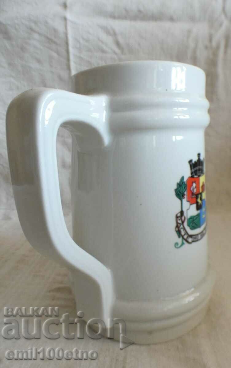 Delivery of Kamenitsa beer mug with the coat of arms of Sofia porcelain Razgrad