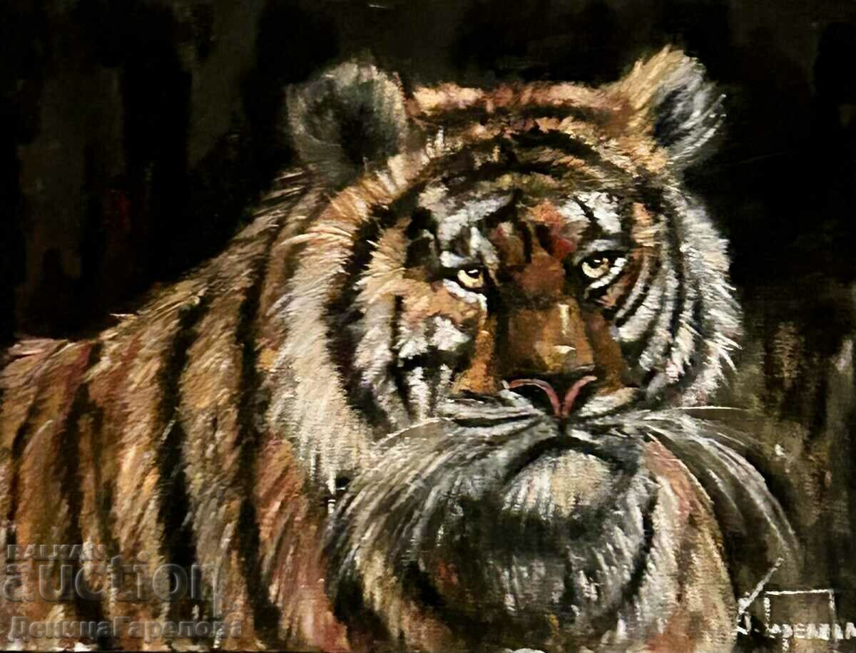 Pictura în ulei Denitsa Garelova „Tigru” 30/40