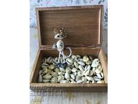 Wooden box with seashells