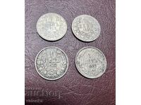 Царски Сребърни монети 1882, 1891 и 1913г. от 1 лев