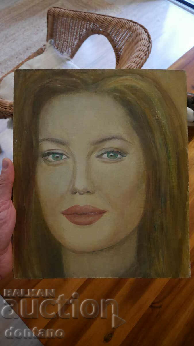 Oil painting - Angelina Jolie portrait