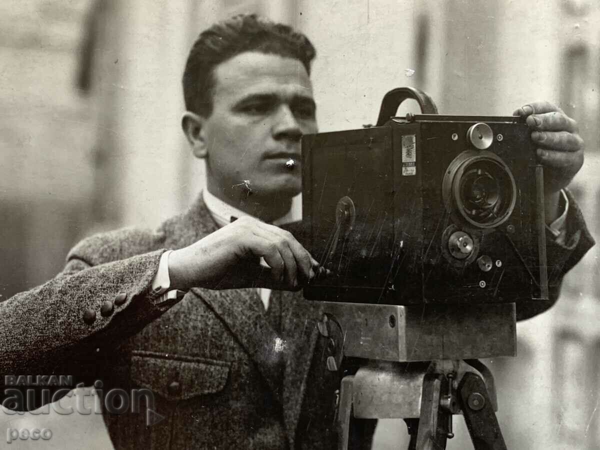 Hristo Konstantinov cameraman old photo from the 1930s with price 100.00 BGN | € 51.13 Hristo Konstantinov cameraman old photo from the 1930s with price 100.00 BGN | € 51.13