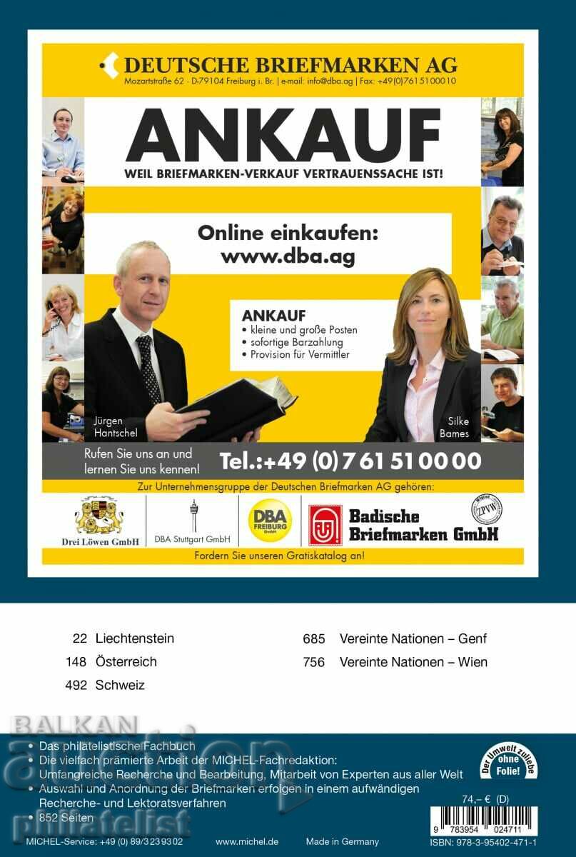 MICHEL – Catalog Țări Alpine 2024 (E 1) cu preț 145.00 BGN | € 74.14 MICHEL – Catalog Țări Alpine 2024 (E 1) cu preț 145.00 BGN | € 74.14