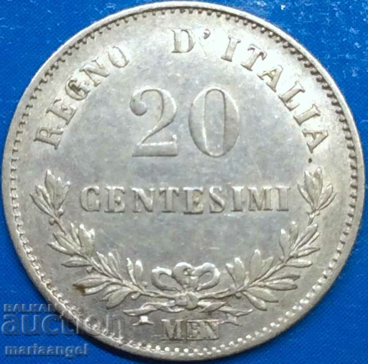 Italia 20 centesimi 1863 argint
