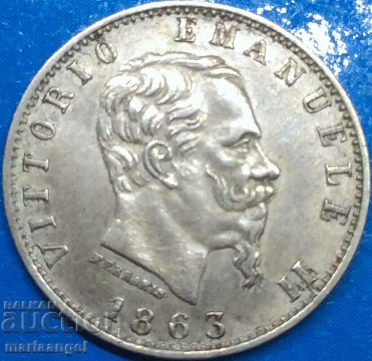 Italia 20 centesimi 1863 argint
