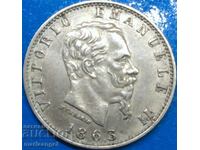Italy 20 centesimi 1863 silver
