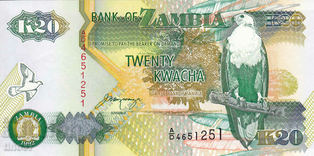 tino37- ΖΑΜΠΙΑ - 20 KWACHA - 1992 - UNC με τιμή 1.90 BGN | € 0.97 tino37- ΖΑΜΠΙΑ - 20 KWACHA - 1992 - UNC με τιμή 1.90 BGN | € 0.97