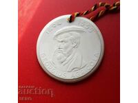 Germany-GDR-porcelain medal-Georg Agricola-mineralogist