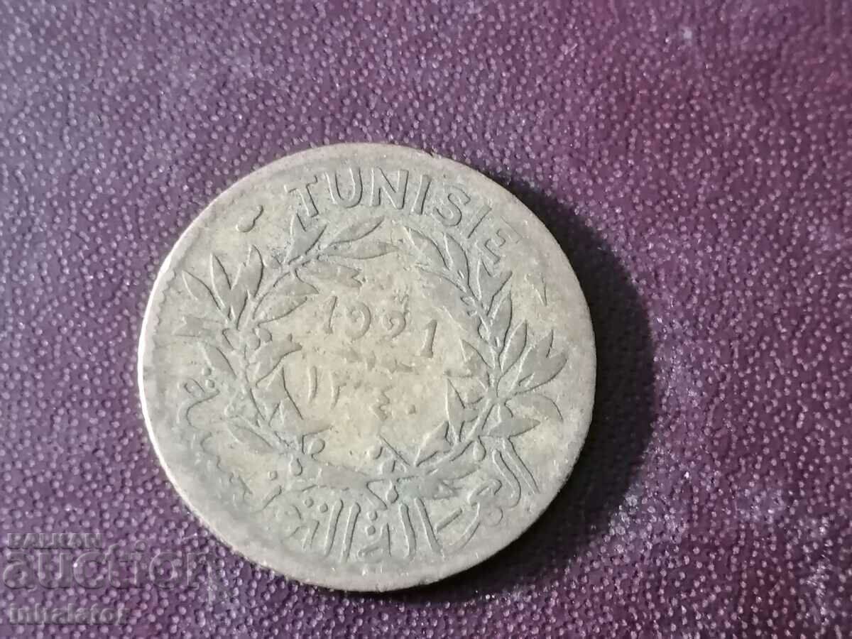 1921 год Тунис 1 франк