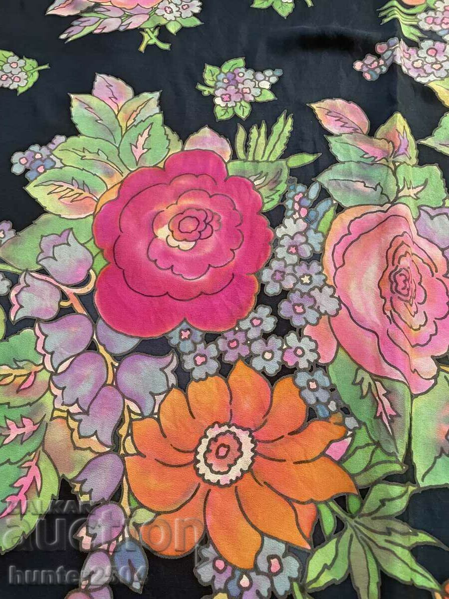 Shawl, headscarf, hand painted on silk / batik / 100x100 cm with price 79.95 BGN | € 40.88