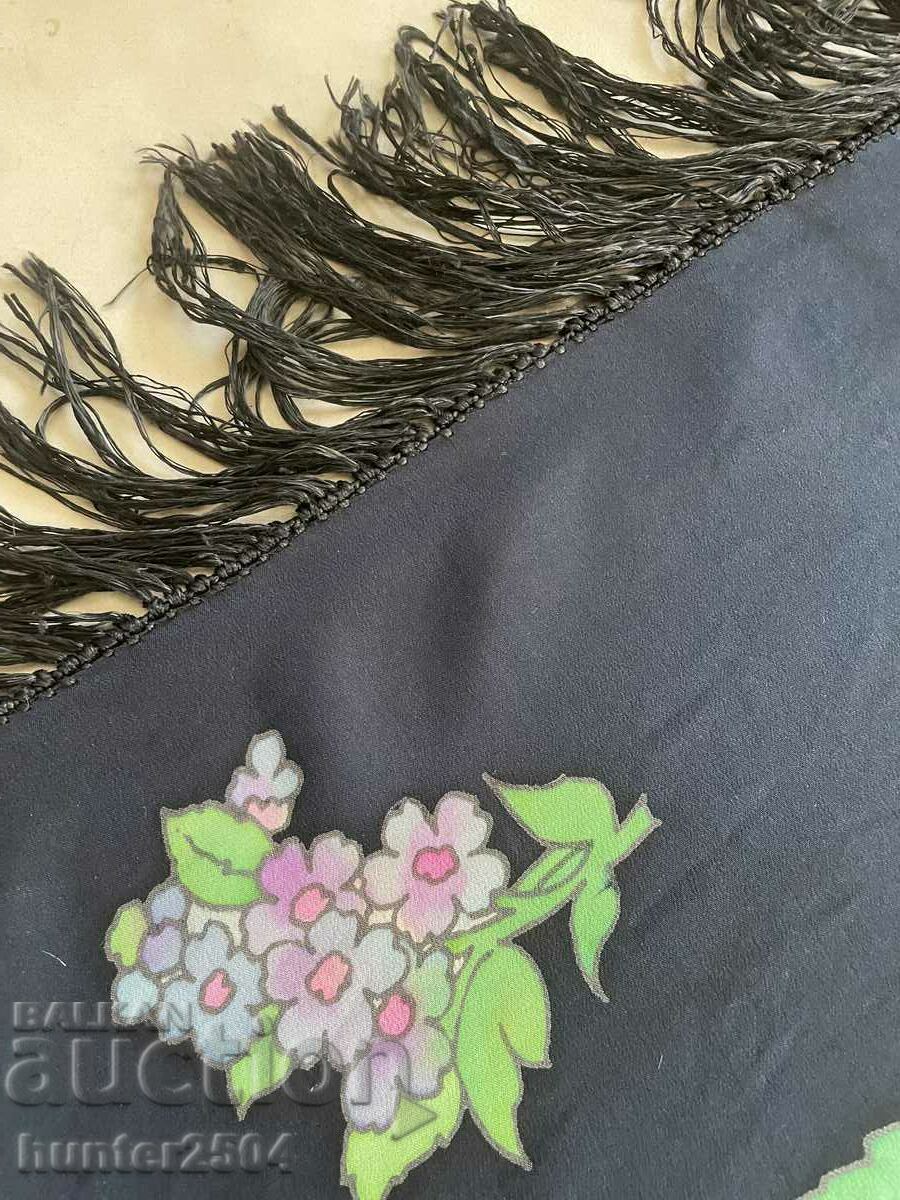 Licitație Şal, batic, pictat manual pe mătase / batik / 100x100 cm
