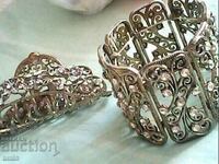 A beautiful silver plated bracelet is studded with crystal