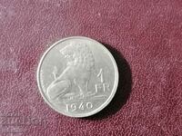1940 год 1 франк Белгия