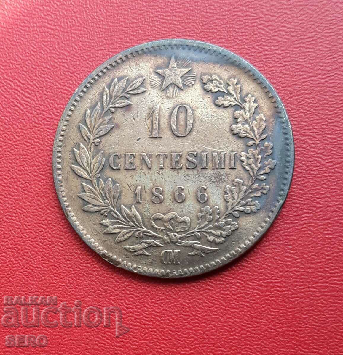 Italy-10 cents 1866