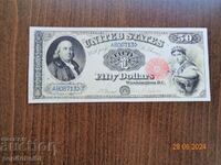 Old and rare US banknote - 1880, the banknote is a copy