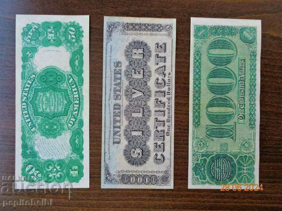 Delivery of Old and rare US banknote - 1890, the banknote is a copy Delivery of Old and rare US banknote - 1890, the banknote is a copy