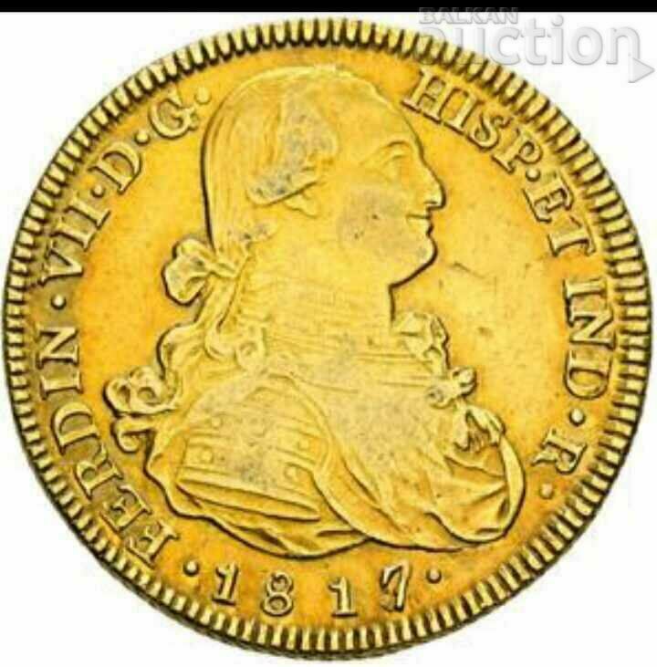 Златна монета  FERDINAND VII (1808-1833) 8 eскудо 1817г