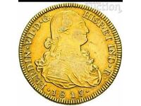 Златна монета  FERDINAND VII (1808-1833) 8 eскудо 1817г