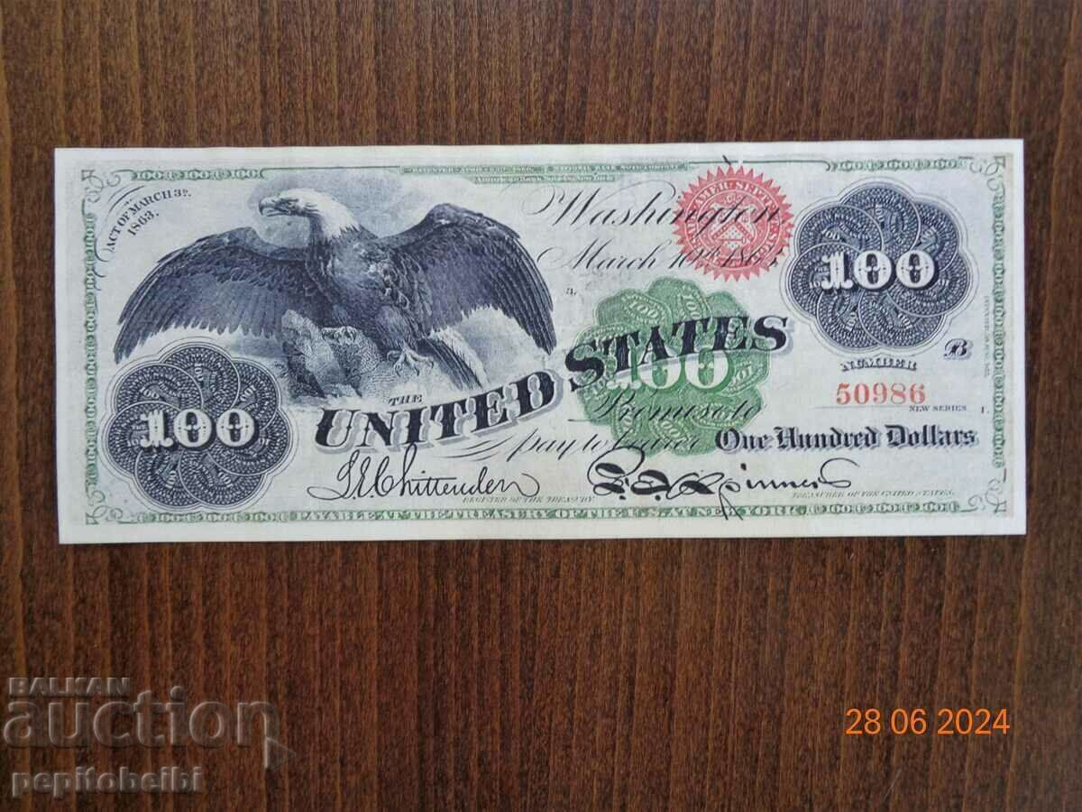 Old and rare US banknote - 1863 the banknote is a copy Old and rare US banknote - 1863 the banknote is a copy