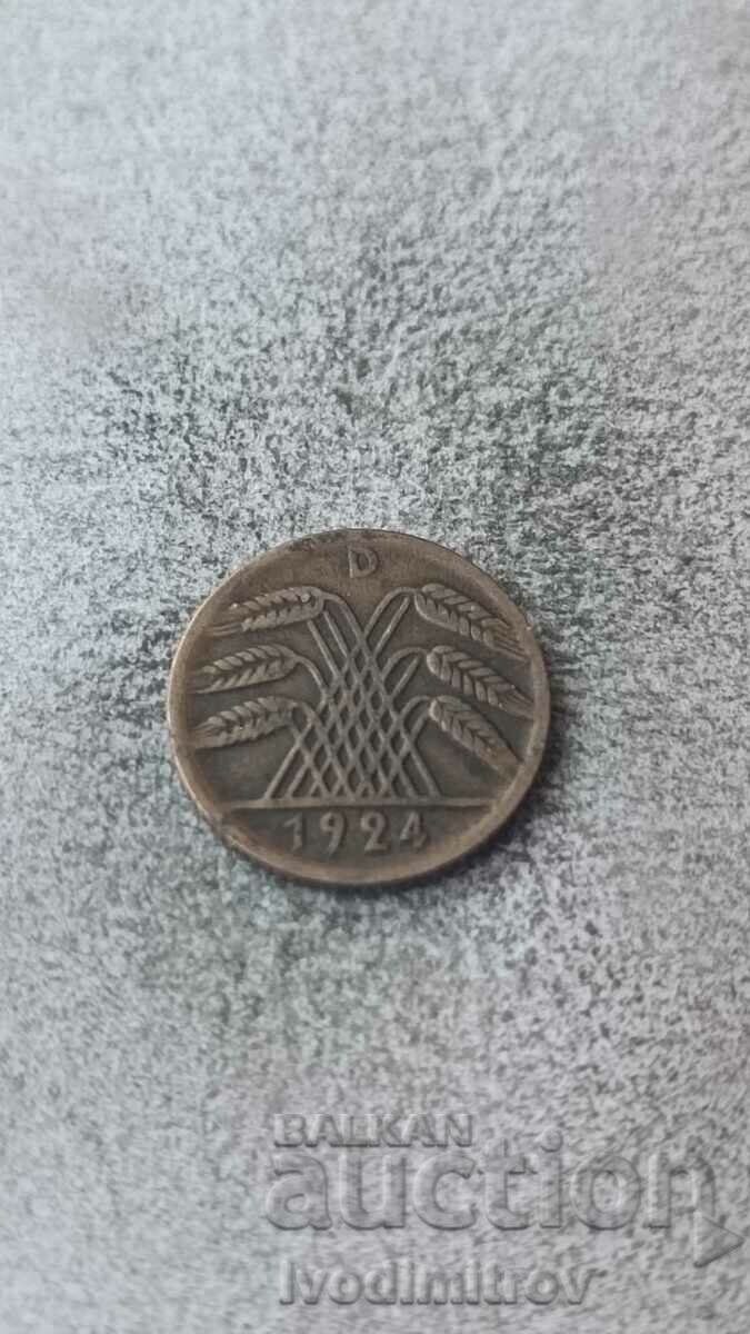 Germany 5 Reichspfenning 1924 D with price 1.65 BGN | € 0.84