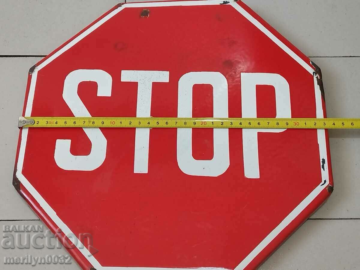 Enamel road sign from the early 1960s NRB with price 63.00 BGN | € 32.21 Enamel road sign from the early 1960s NRB with price 63.00 BGN | € 32.21