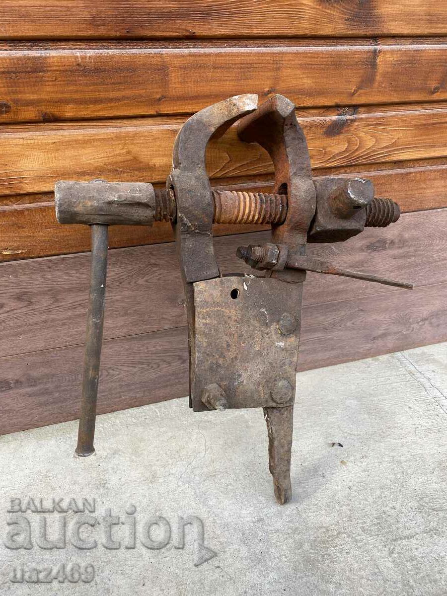 An old blacksmith's vise