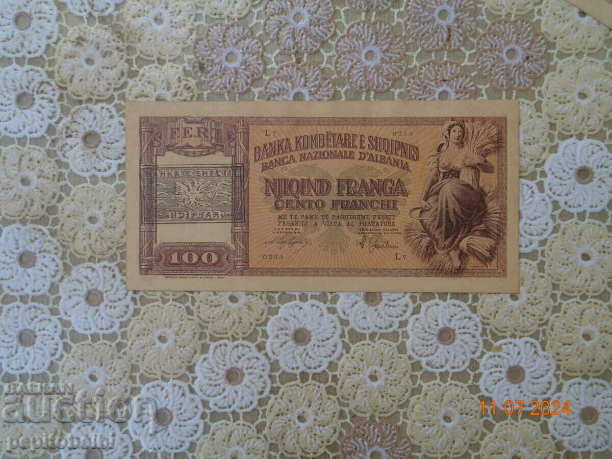 Albania rare 100 francs. banknote Copy Albania rare 100 francs. banknote Copy