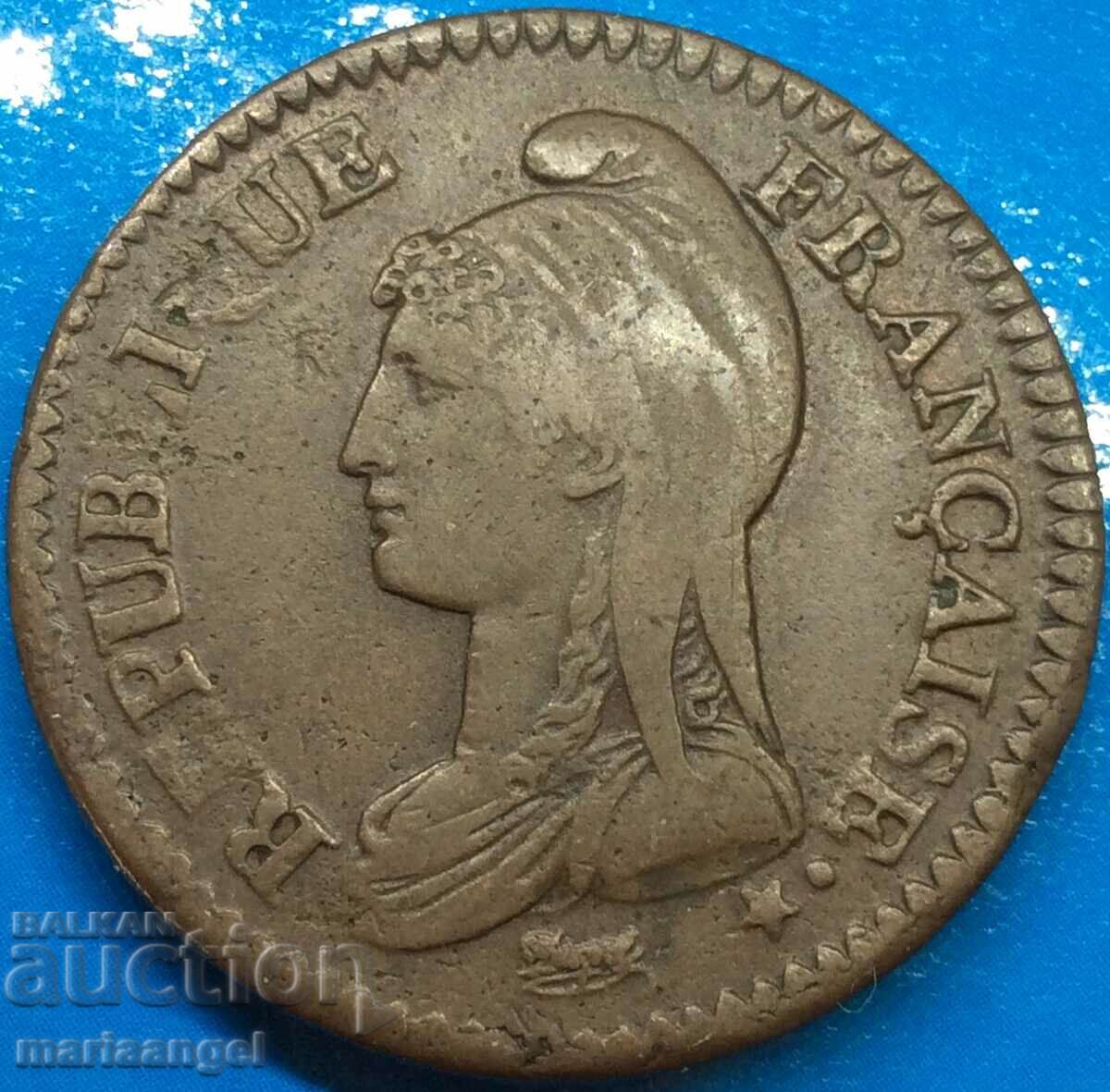 Франция 1 десим LaN 5 (1796-1797) 20,22 г бронз