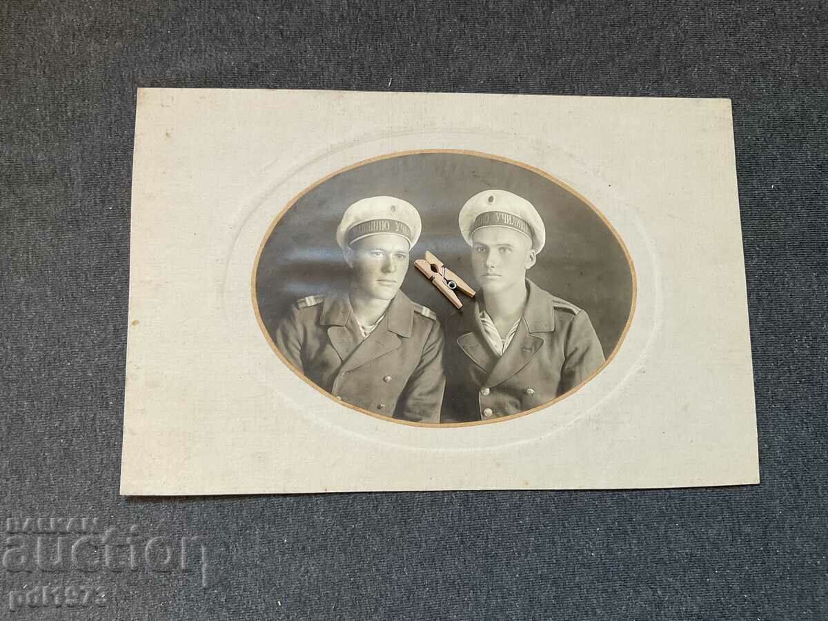 Foto vechi cadeți din carton VMU 1920 Varna