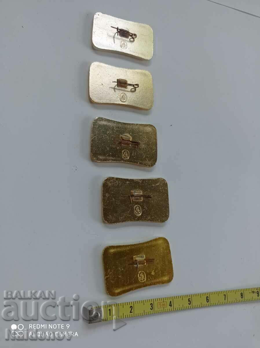 Badges Moskvich lot 5 pcs. badge - 6 Badges Moskvich lot 5 pcs. badge - 6