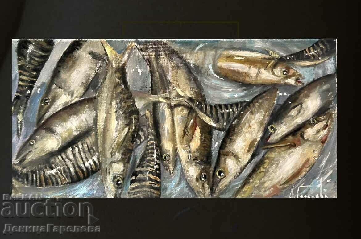 Denitsa Garelova oil painting "After fishing" 20/40