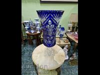 Huge Unique Antique Bohemia Crystal Vase