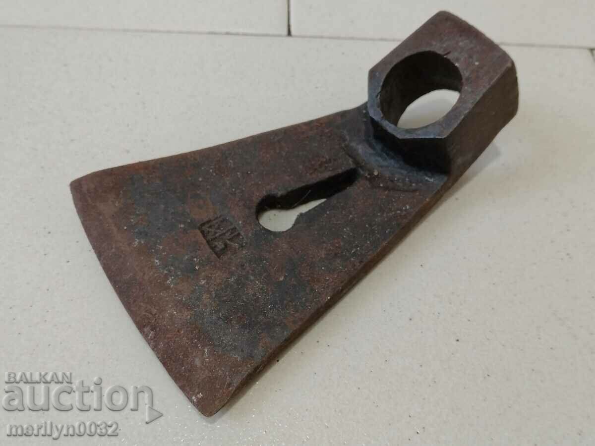 Carpenter's adze with master's stamp ax knife early 20th century with price 45.00 BGN | € 23.01 Carpenter's adze with master's stamp ax knife early 20th century with price 45.00 BGN | € 23.01