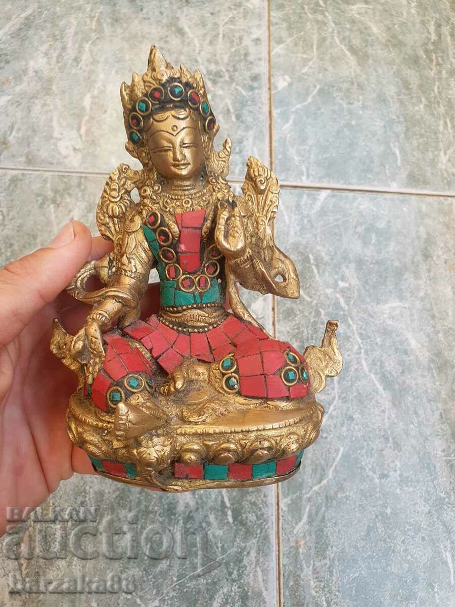 Бронзова Буда Фигура с камъни