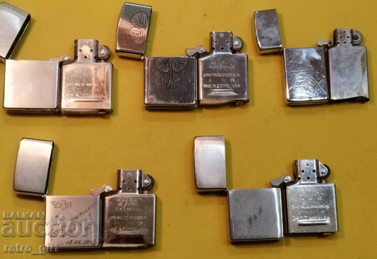 Lot of 5 "ZIPPO" lighters. - 5 Lot of 5 "ZIPPO" lighters. - 5