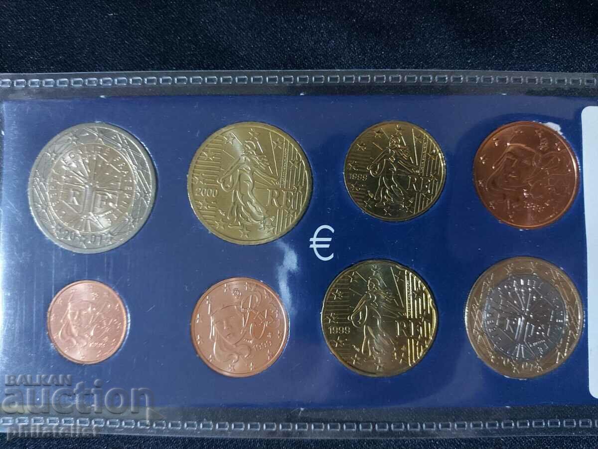 France 1999-2001 - Euro set series 1 cent to 2 euro UNC with price 22.00 BGN | € 11.25 France 1999-2001 - Euro set series 1 cent to 2 euro UNC with price 22.00 BGN | € 11.25