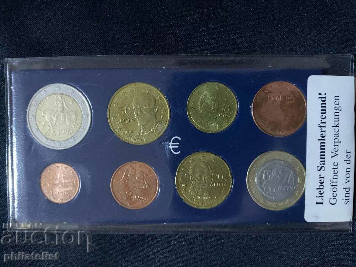 Гърция 2002 -Евро сет - комплектна серия от 1 цент до 2 евро