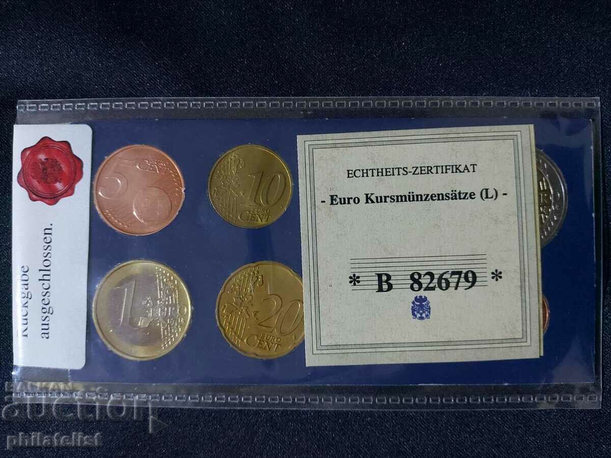 Auction Luxembourg 2002 - Euro set - 1 cent to 2 euro series UNC Auction Luxembourg 2002 - Euro set - 1 cent to 2 euro series UNC