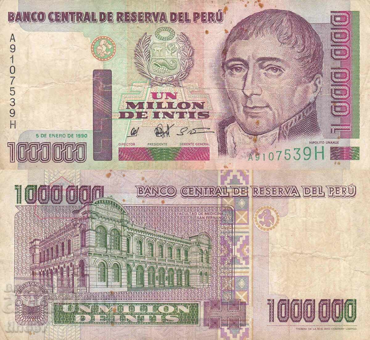 tino37- PERU - 1000000 INTIS - 1990