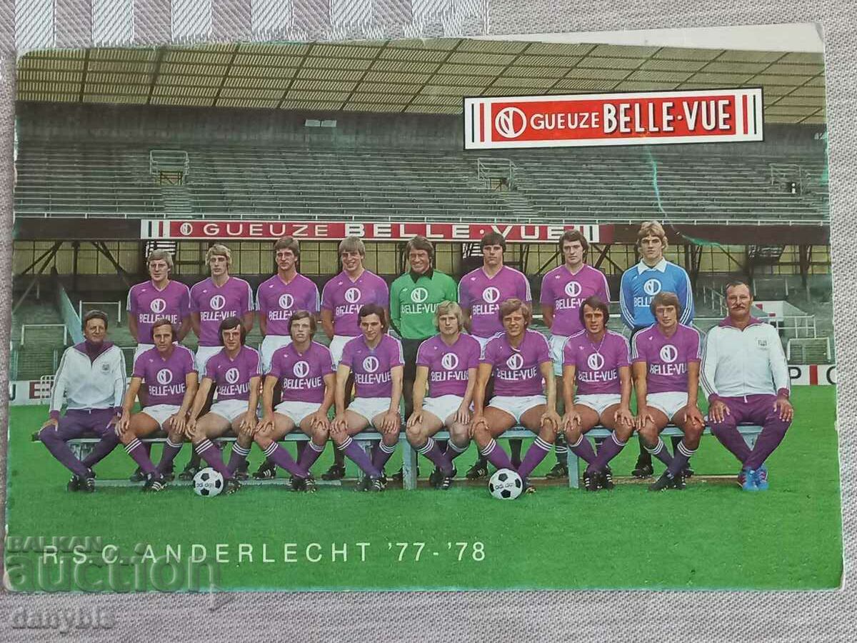 Футбол - Картичка на Андерлехт 1977 - 78 г