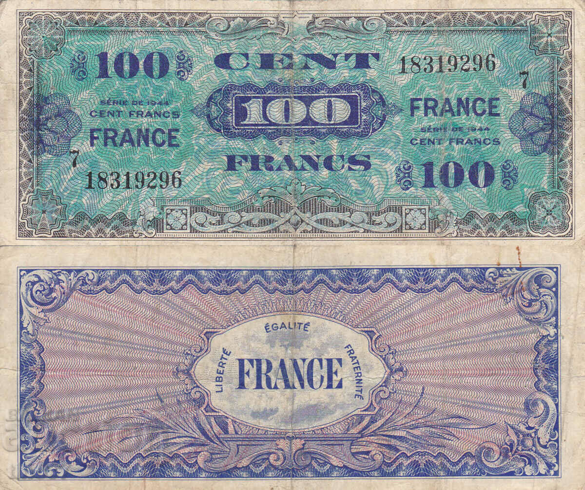 tino37- FRANCE - 100 FRANC /ΣΤΡΑΤΙΩΤΙΚΟ ΠΙΣΤΟΠΟΙΗΤΙΚΟ/ - 1944 - F