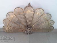 Amazing baroque brass fireplace grate