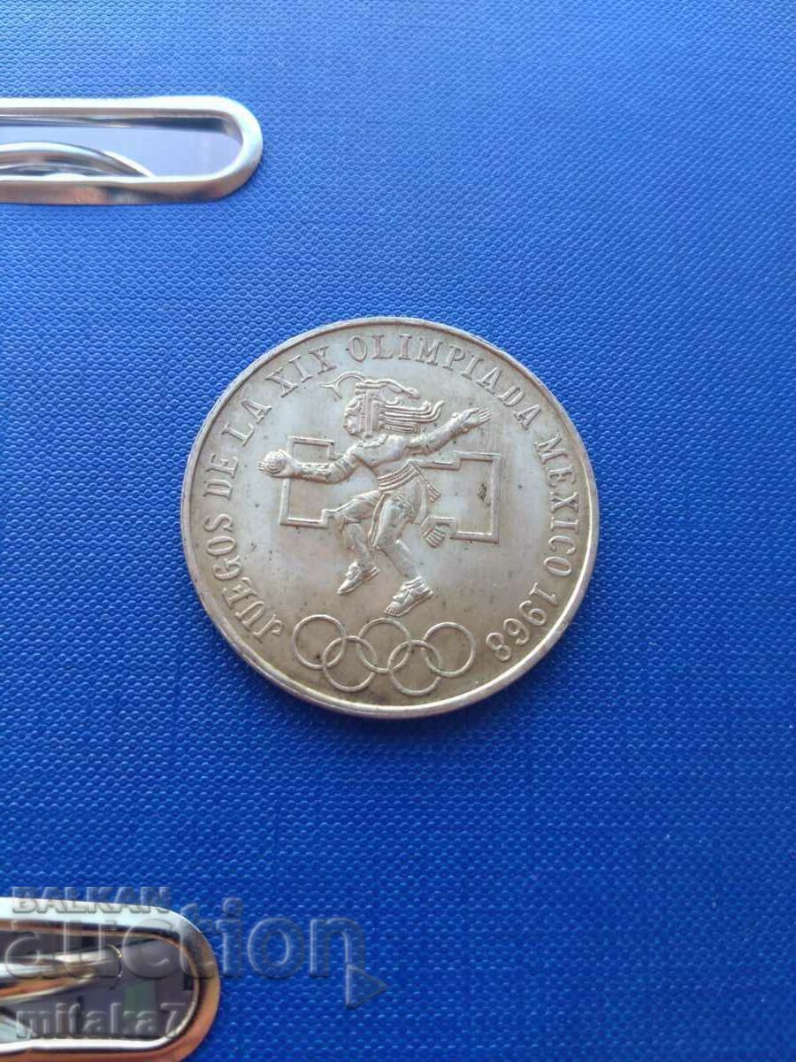 Livrarea 25 pesos 1968, argint, Mexic