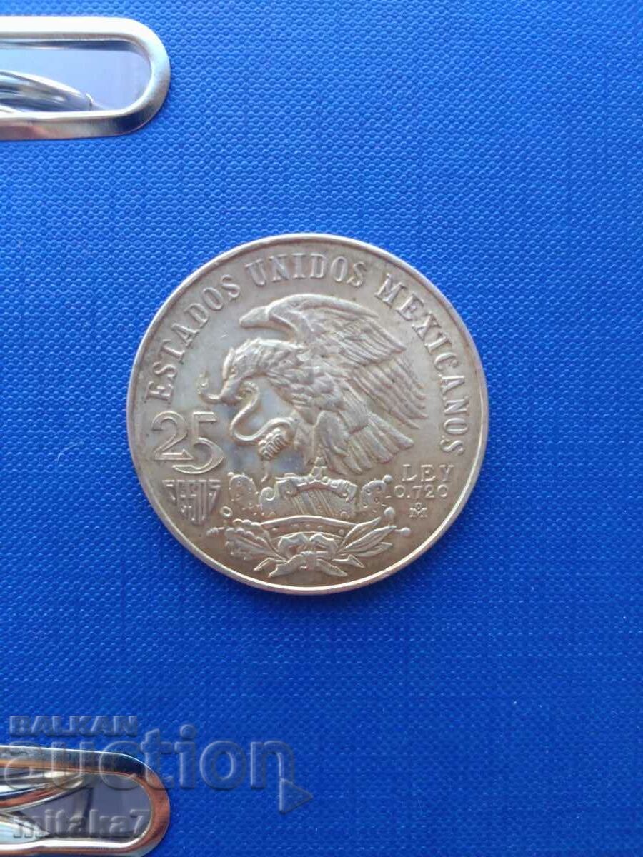 25 песос 1968 година, сребро, Мексико