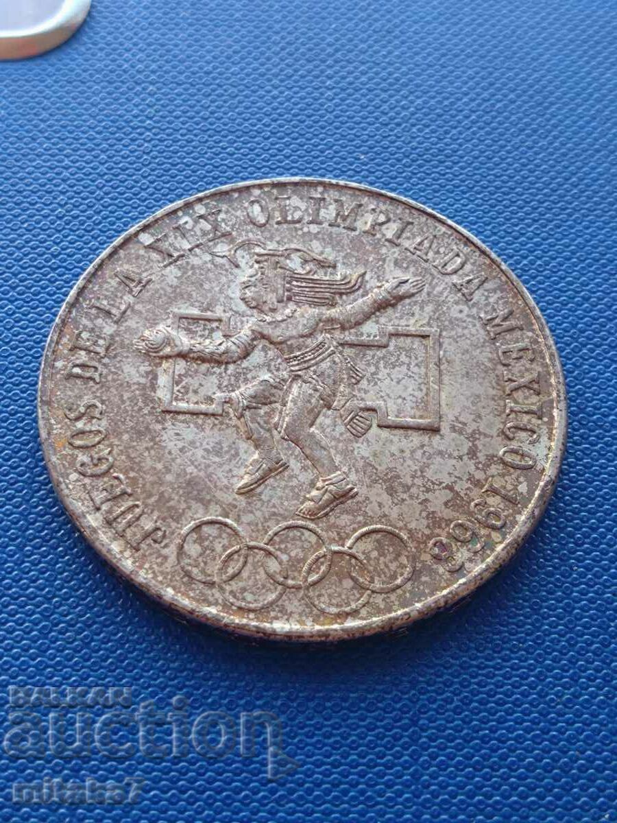 Licitație 25 pesos 1968, argint, Mexic