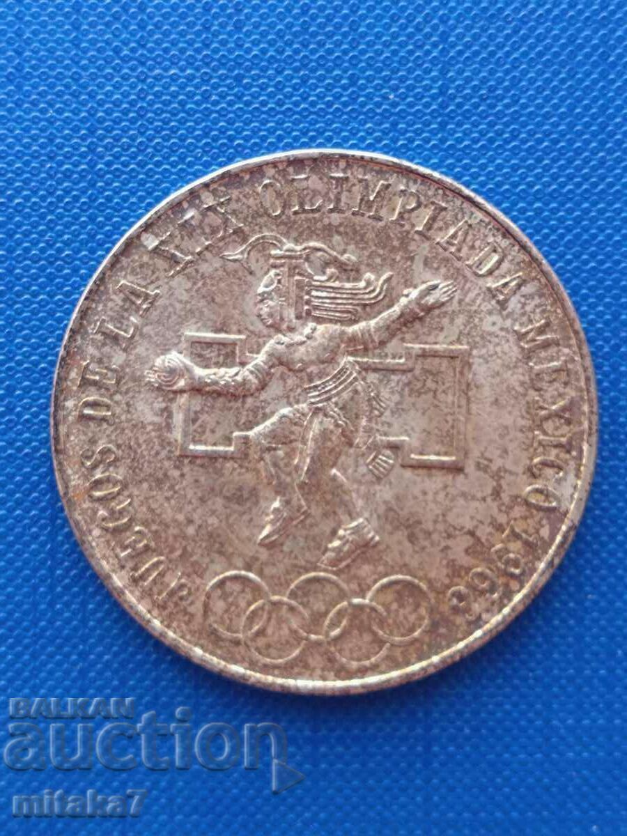 Delivery of 25 pesos 1968, silver, Mexico