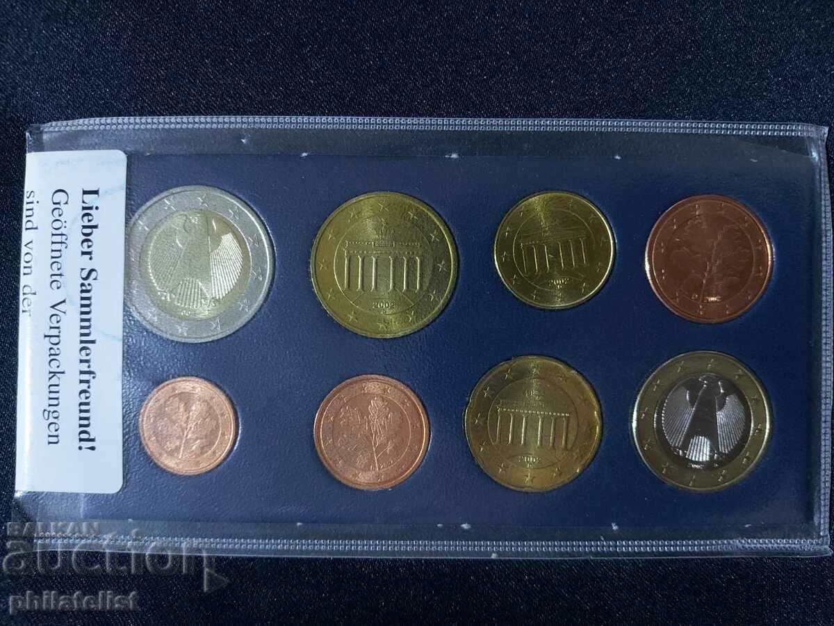 Germany 2002 D - Euro set, 8 coins UNC