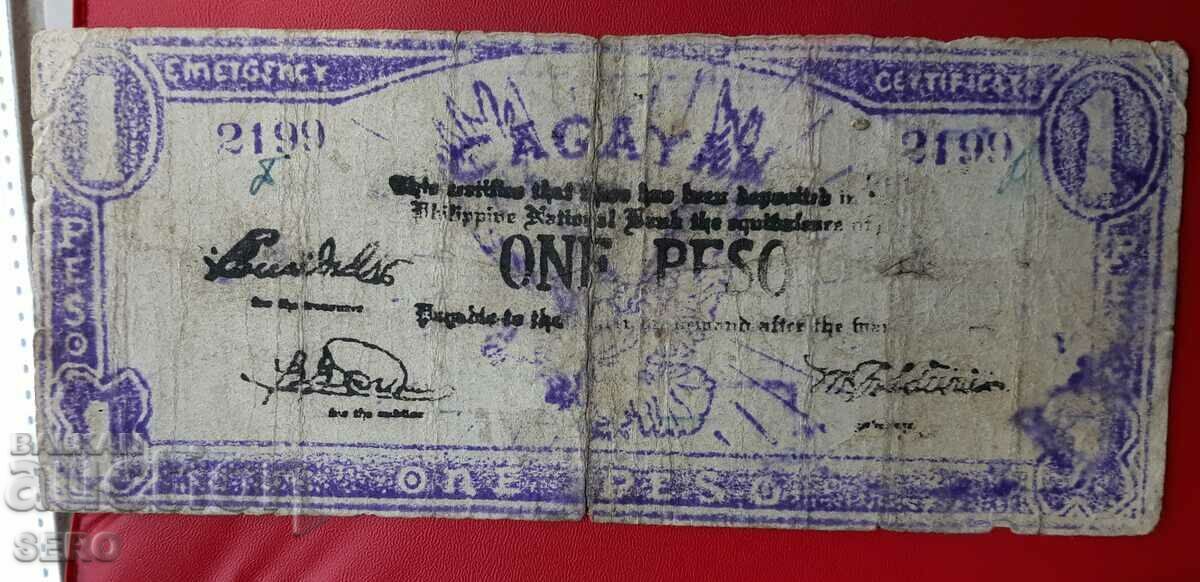 Banknote-Philippines-Cagayan Province-1 peso 1942-notegeld